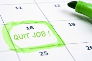 "Quit Job" circled on calendar