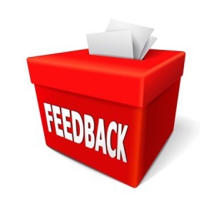 red feedback box with a submission