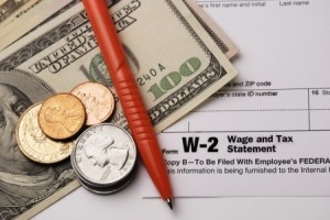 Form W-2 Wage and Tax Statement closeup